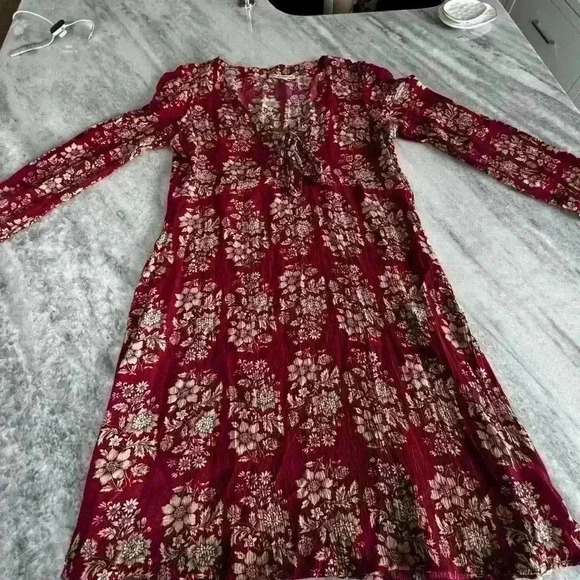 American Eagle AE Floral Long Sleeve Dress Boho southwestern tribal print Fall - Picture 2 of 16